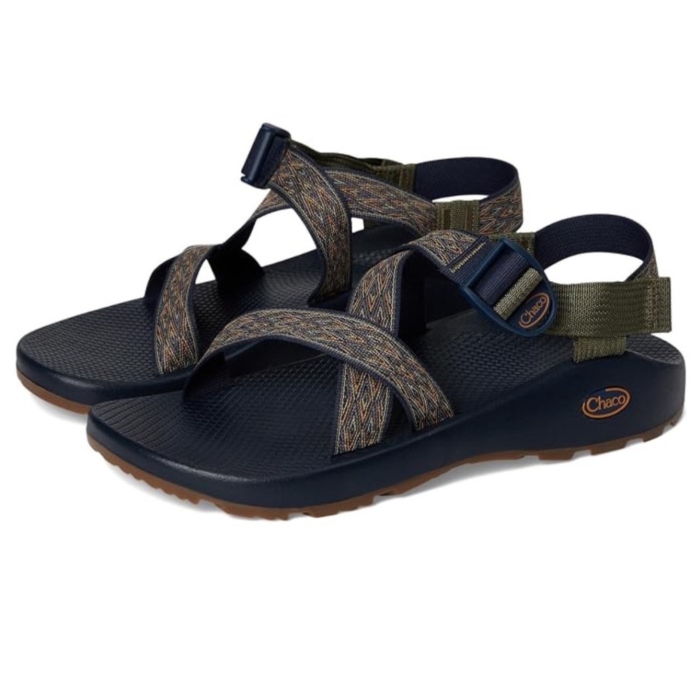 Chaco Z1 Classic Mens Sandals Navy Olive Geometric Straps Size 11
